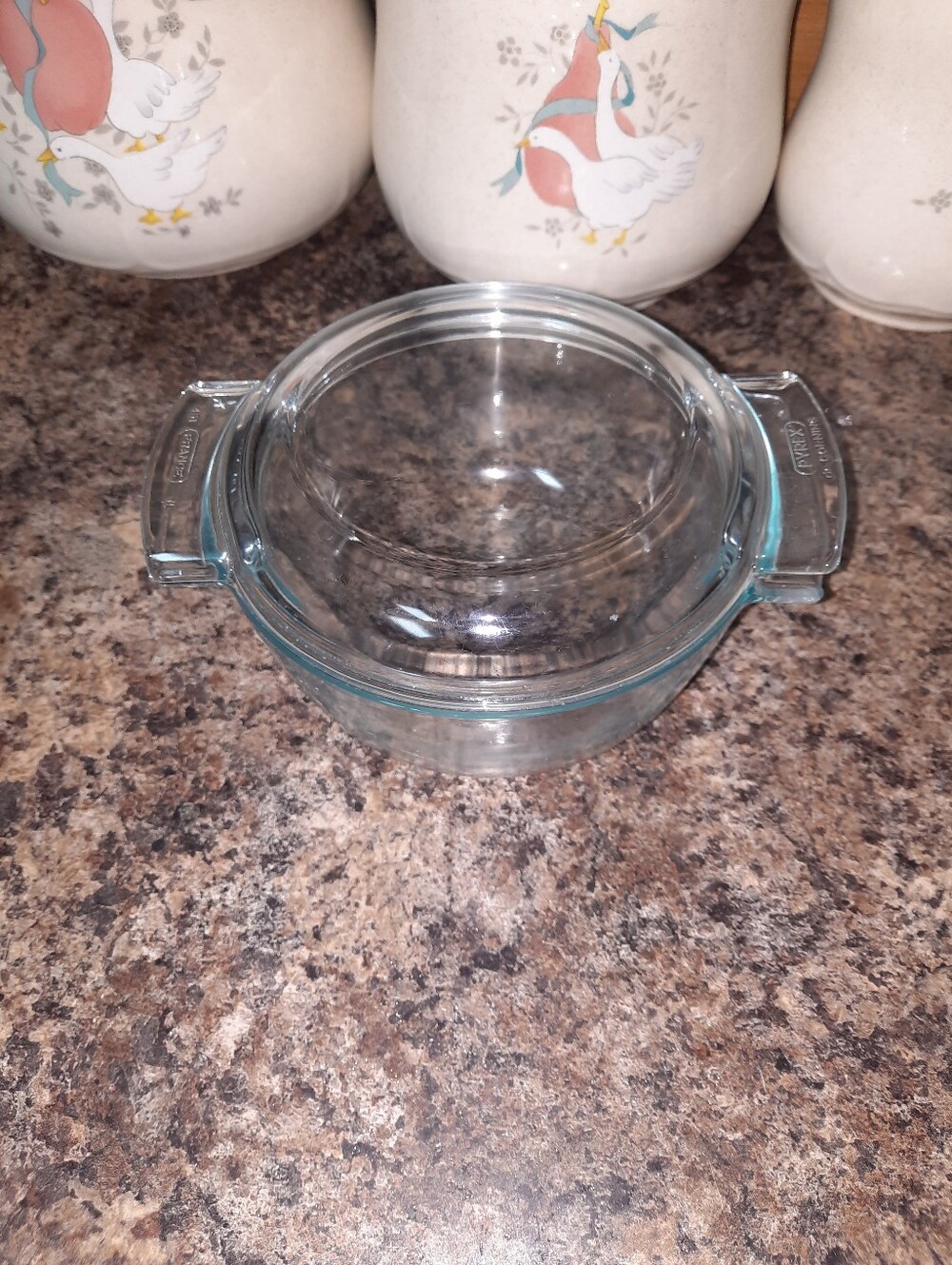 Small Vintage PYREX Clear Glass Covered Casserole Dish